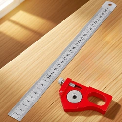 Multi - Angle Steel Ruler with Precision Positioning Block and Angle Guide (Set B)