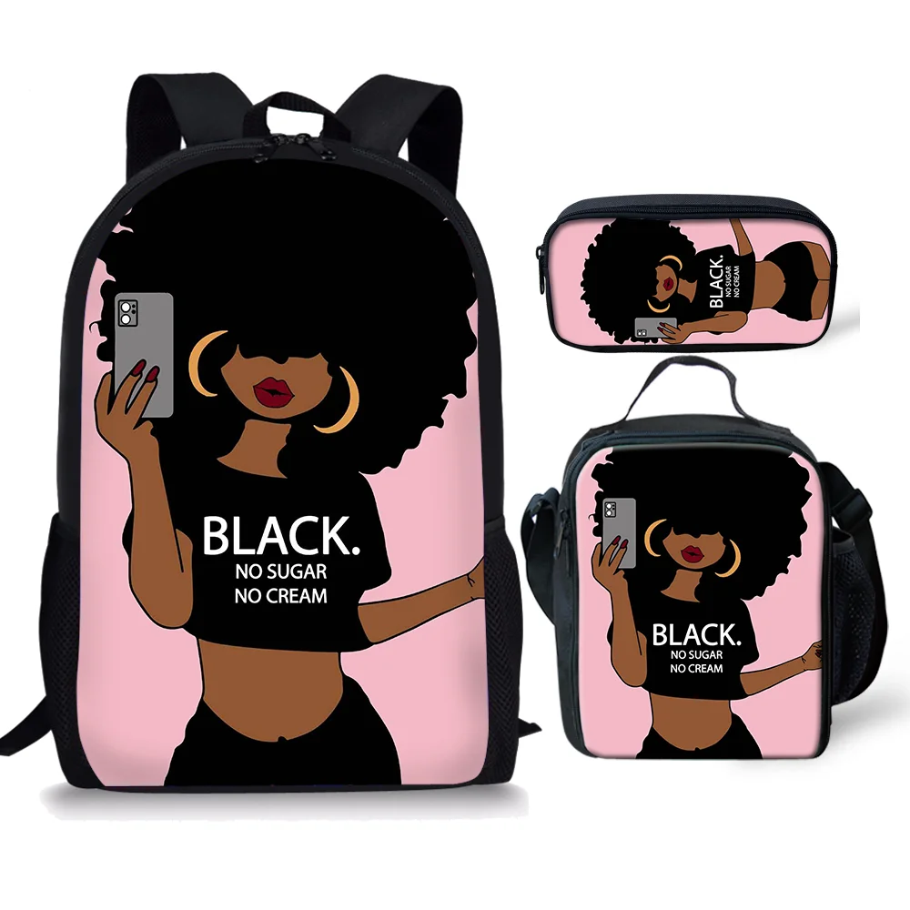 Wholesale fashion school student backpack customized teenagers 3 piece set kids backpack bookbag portable school bags for girls