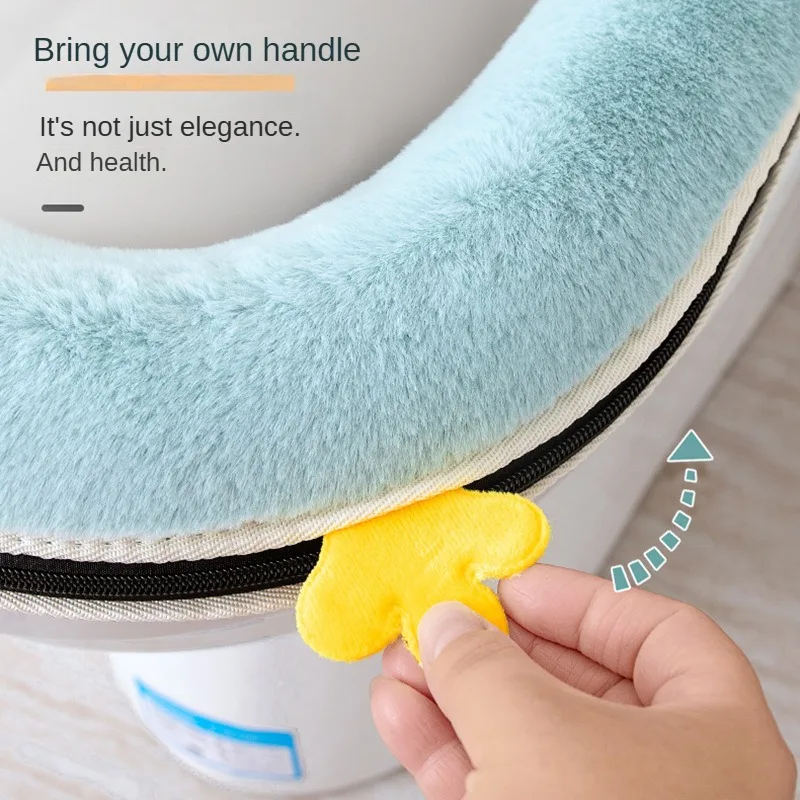 Cute toilet seat cushion warm thickened toilet cover wholesale household circle set bottom waterproof Autumn Winter soft WC mat 2