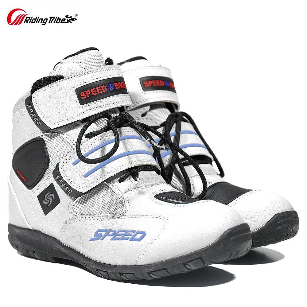 Racing Gear Guards Motorcycle Boots Woman Man Racing Off-Road Speed Biker Shoes Motorbike Cycling Moto Feet Leather Boots
