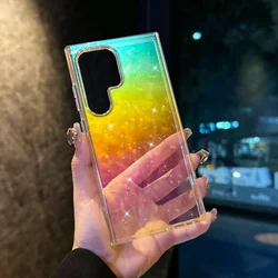 casa trasparente antiurto magnetica wireless con glitter gradient bling