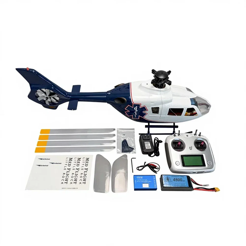 로반 EC135 450 클래스 2.4G 6채널 GPS 안정화 스케일 RC 헬리콥터 RTF (X2 플라이트 컨트롤러 및 서치라이트 포함)