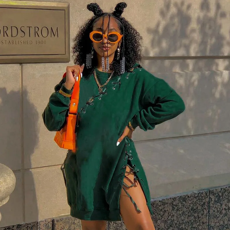 

Women's Fall Fashion Casual Solid Color Round Neck Pullover 2024 New Stitching Strap Long Sleeve Pullover Sports Sweater Top