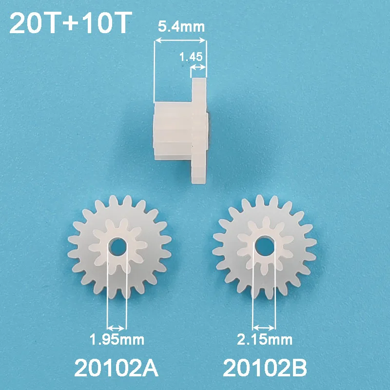 20T+10T0.5MDualGears2mmTight/LooseHole20TeethOD=11mm+10Teethod=6mmPlasticPinionToyAccessories20102A20102B-AliExpress13