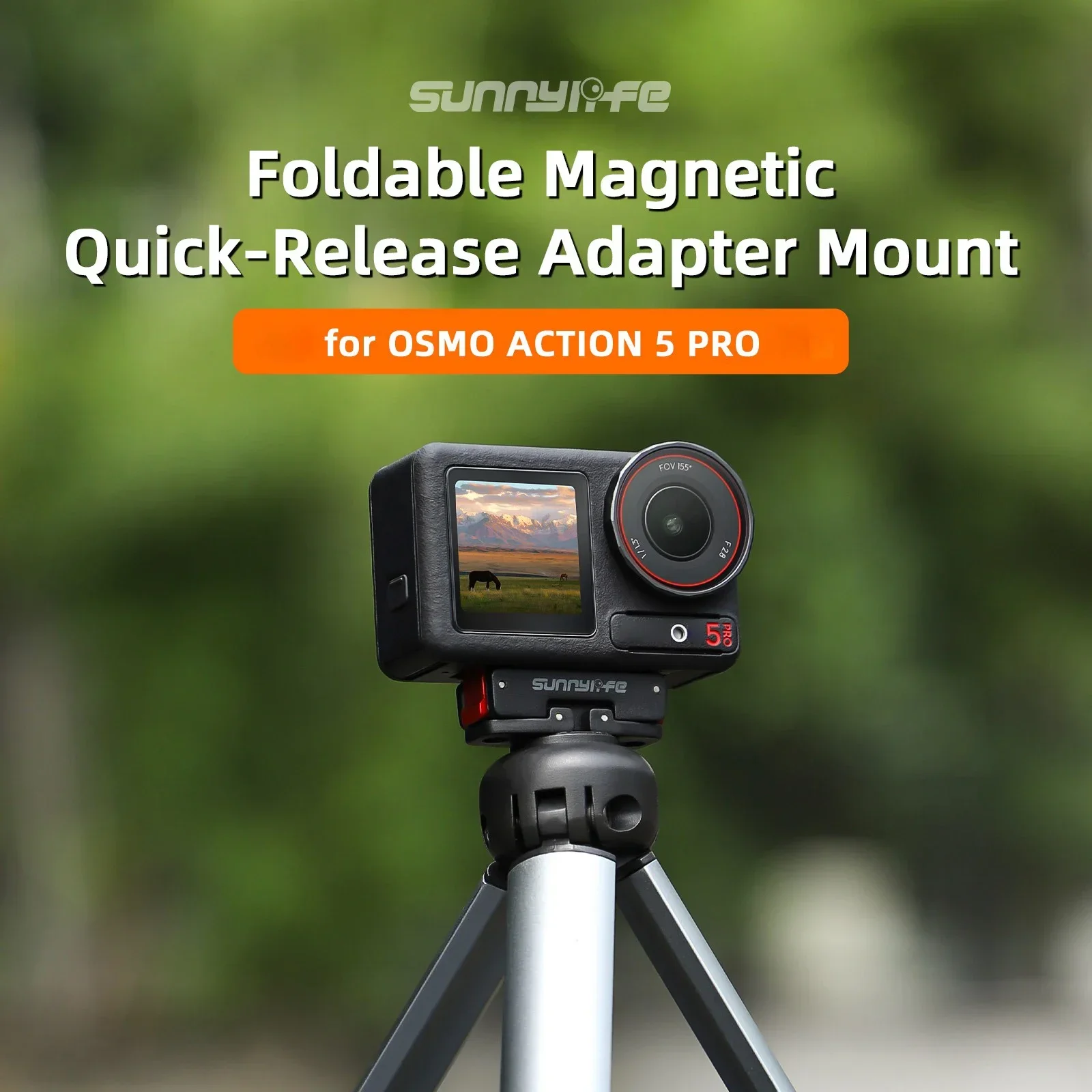 Sunnylife Magnetic Quick Release Adapter Bracket Holder 1/4 Interface Mount for DJI Action 5 Pro/Action 4/3/2 Camera Accessories action camera accessory action camera holder action camera mount
