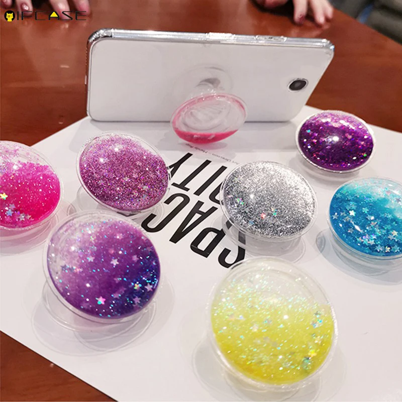 Popgrip Popsocket Purple Glitter Pink Popsocket Glitter Water