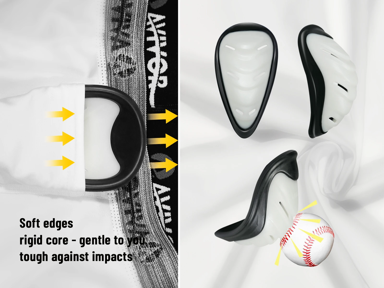 AVIVOR Jugend-Baseball-Sliding-Shorts mit Schutzschale für Jungen – gepolsterte Kompressionsshorts für Baseball-Softball-Hockey – Detail 6