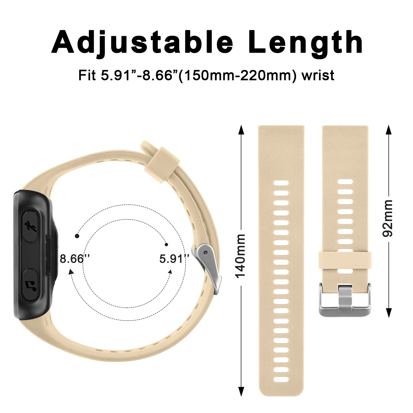 Premium Soft Silicone Sport Bracelet Watchband - Durable Strap Accessory