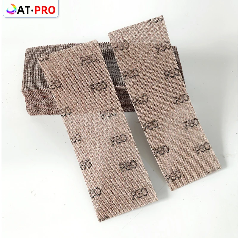 

ATPRO Rectangular Mesh Sand 50pcs 70/198mm Flocking Dry Sanding Mesh Sand Suitable For Milka Sander Car Paint Metal Sanding