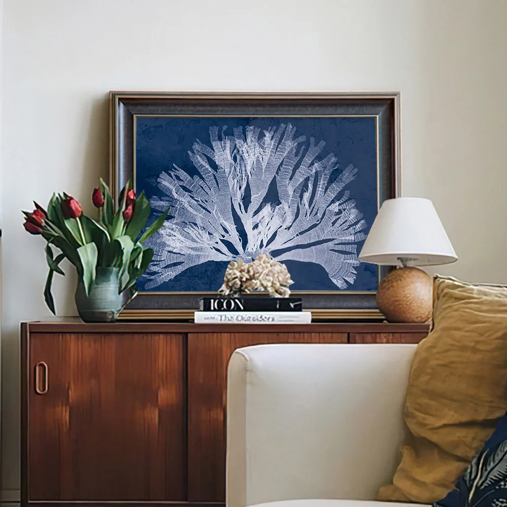 

Dictyota Atomaria Cyanotype Print Poster Vintage Canvas Painting Decorative Art Wall Picture Home Decor