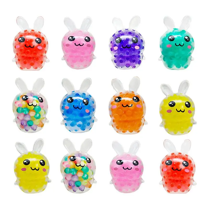 

Mini Stress Balls Bunny Mini Squeeze Balls Stress Relief Toys Toddlers Easter Basket Stuffers for Autism Therapy with Beads Boys