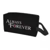 Custom Always And Forever Makeup Bag for Women Travel Cosmetic Organizer Fashion The Vampire Diaries Storage Toiletry Bags 1