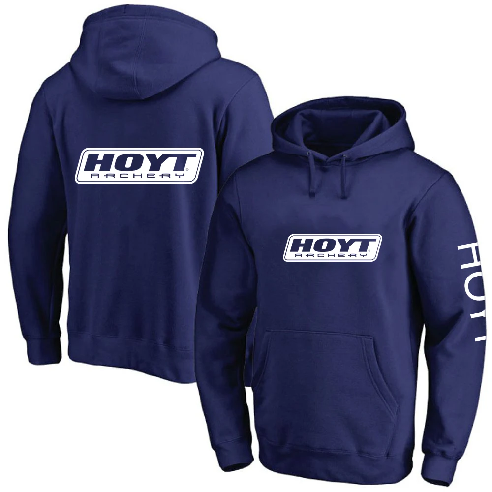2023 Men's New Hoyt Archery Solid Color Pullover Hoodie Cotton Casual Harajuku Hooded Print Leisure Simple Tops