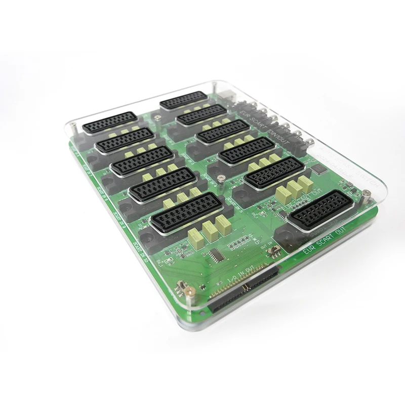 10 IN 1 OUT SCART 분배기 변환기 레트로 비디오 EUR SCART/popu SCART/RGBS 분배기 변환 보드 장치 용 자동 스위처