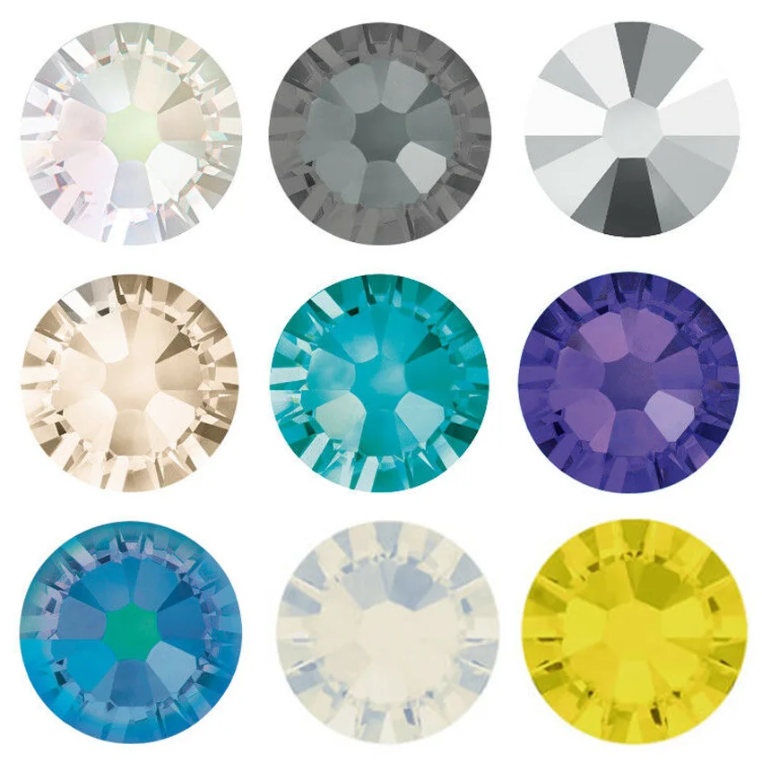 SW Diamante Effect Color 8big 8small Facets NO Hot Fix Rhinestones Glass  Flatback Nail Art Rhinestone for Clothes Decoration