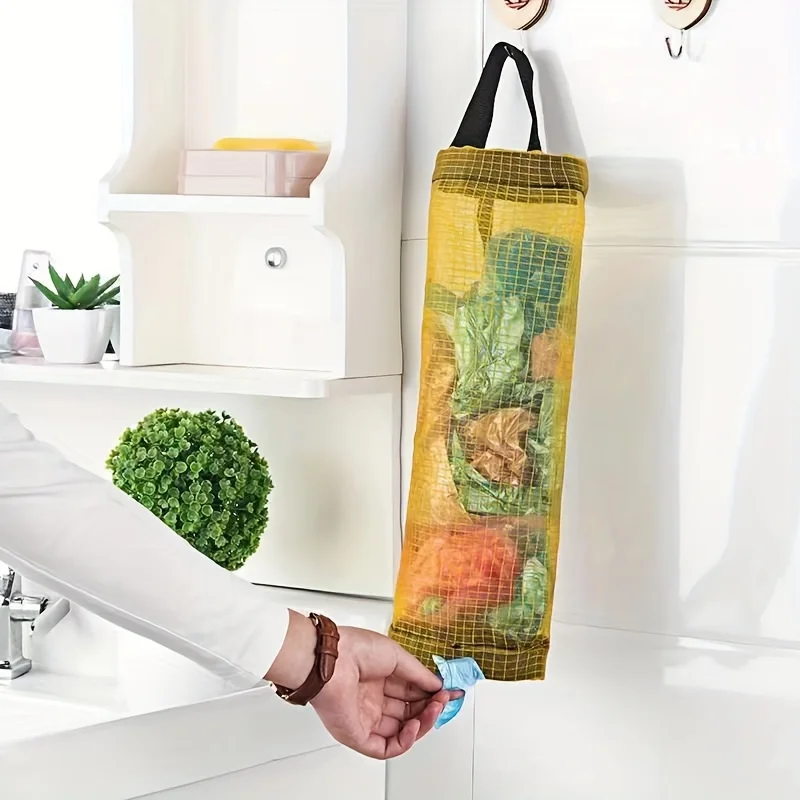 Garbage Bag Storage Kitchen Garbage Organizer Plastic Bag Holder Organizing Hanging Collection Storage