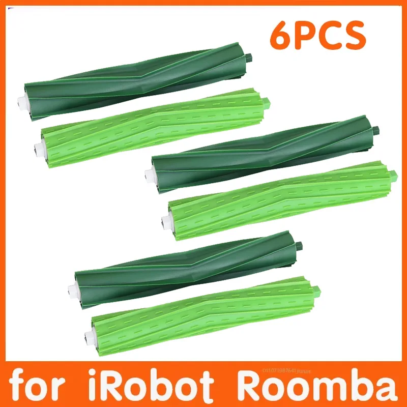 Dual Multi-Surface Rubber Roller Brushes Replacement for Robot Vacuum Cleaners