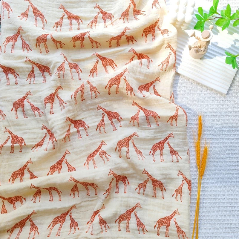 Muslin Blanket Cotton Baby Swaddle Soft Newborn Blanket Bath Towel 120X110cm Gauze Infant Boy Girl Wrap Sleepsack Stroller Cover 2