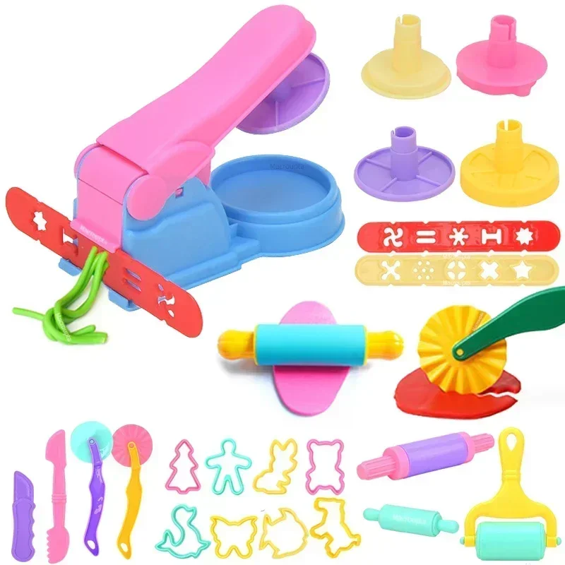 3D Creative Plasticine Mold Modeling Clay Accessories DIY Noodle Play Dough Tool Kit Plastic Set Knife Mold Kids Educational Toy