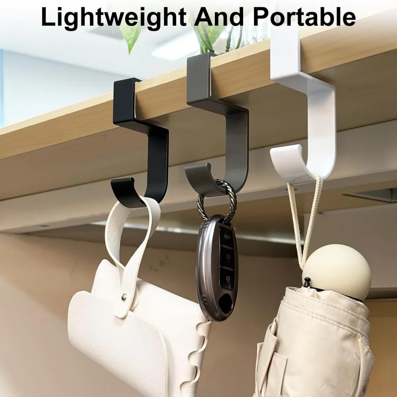 Sleek Black & White Anti-Slip Desk Hook Organizer