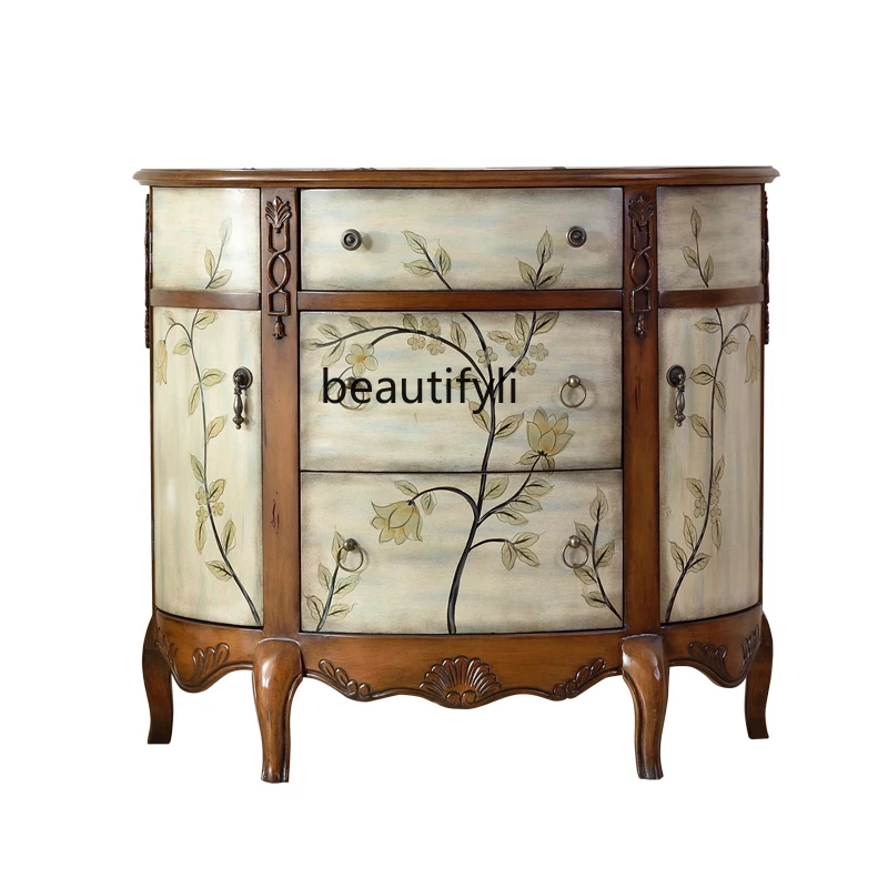 

American Hallway Hallway Living Room Entrance Partition Wall Side Hall Cabinet Solid Wood Entrance Cabinet