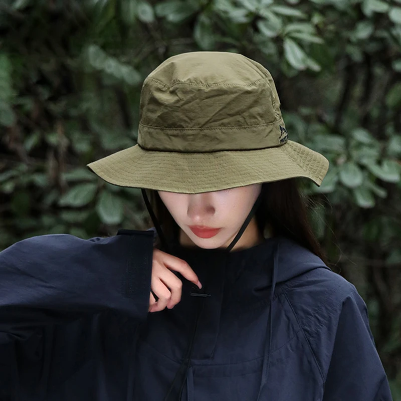 Women's Bucket Hat Foldable Solid Color Light Hiking Hat Big Brim  Waterproof Outdoor Camping Fishing Cap