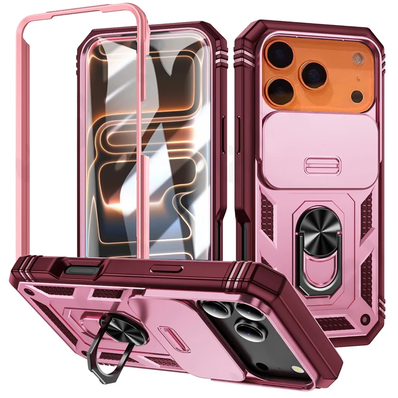 ตัวเลือกสินค้า เคสป้องกันทหาร 360 องศา หมุนได้ สำหรับ iPhone 17/16/15/14/13/12 Pro Max