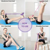 Tendeur de pédale multifonctionnel à quatre tubes, bande élastique de Yoga, équipement de Fitness à domicile, corde de Tension de renforcement Abdominal 6