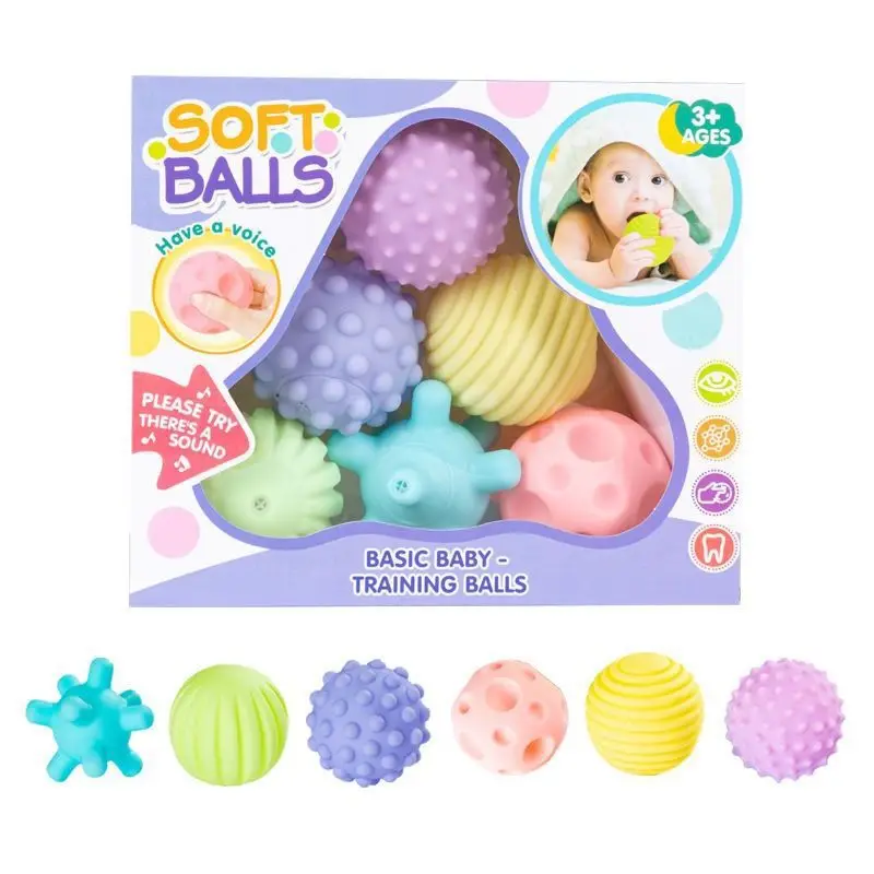 

Baby Hand Ball Toys Soft Sensory Ball Catching Kids Toys Multi-Textured Rubber Texture Touch Training Toy for Kid Birthday Gifts