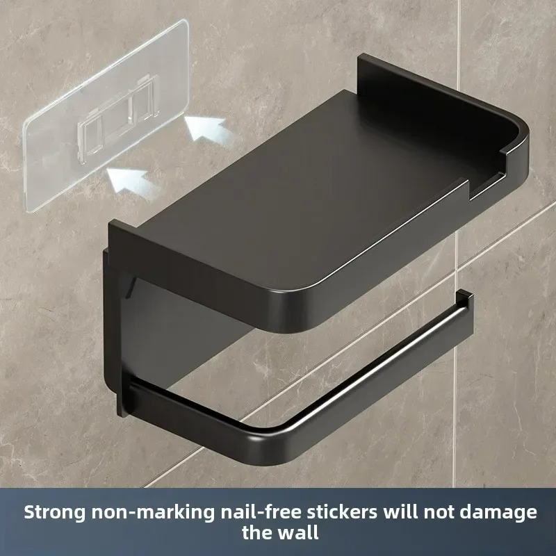 No Punching Bathroom Paper Holder Kitchen Seasoning Bottles Storage Rack Toilet Roll of Paper Phone Storage Rack paper towel holder toilet paper holder