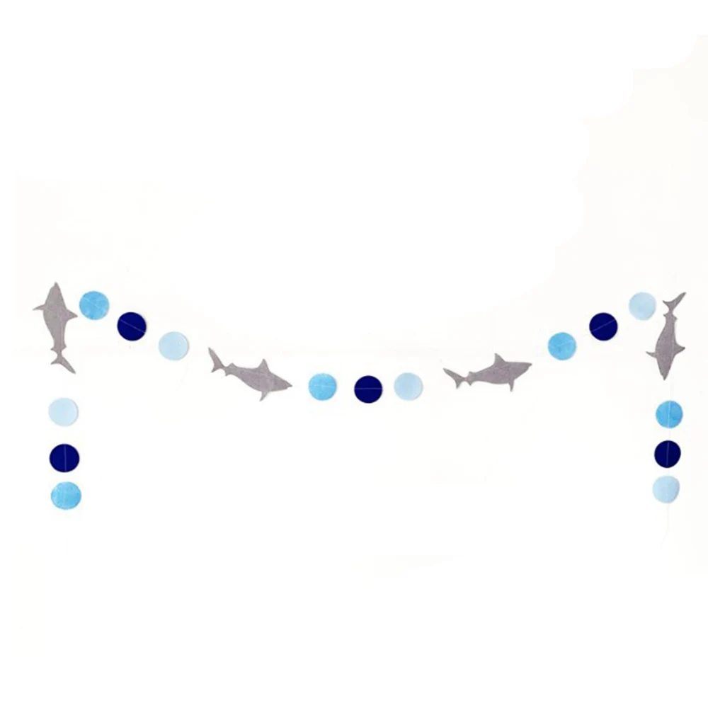 Blue Cartoon Shark Theme Disposable Tableware Set for Kids' Ocean Birthday Party Decor