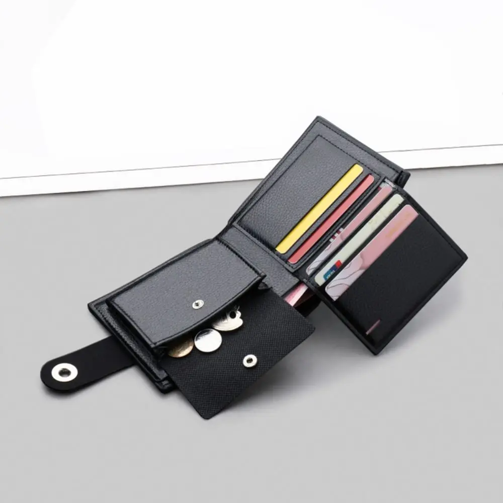 

Magnetic Buckle 2 Fold Purse Large Capacity Multi-position Men's Zipper Wallet Soft Wear-resistant Men's Hand Bag Daily Use