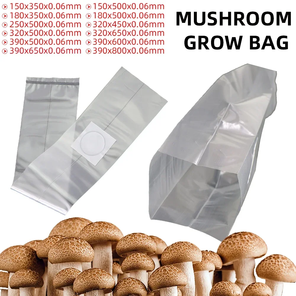 

High Media Spawn Grow Garden Mushroom Planting Bags Grow Ventilate Temp Pre Spawn Substrate PP Bags Supplies 10-50PCS Sealable