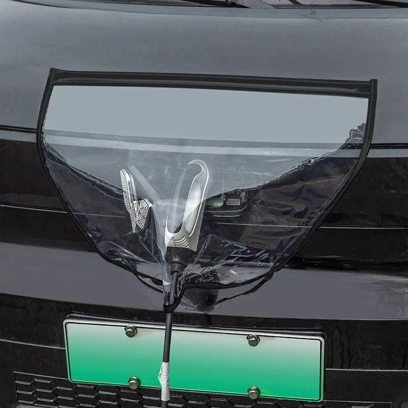 Car Charger Port Cover For Tesla Model 3 Y Electric Vehicle Charger Port Cover Outdoor Rainproof Protection Dustproof Covers SUV Car Accessories