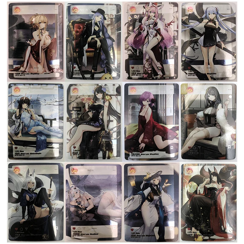 

Anime Goddess Story Rare INS Refractive Flash Cards Cheshire Agir Taiho Formidable Toys for boys Collectible Cards Birthday Gift