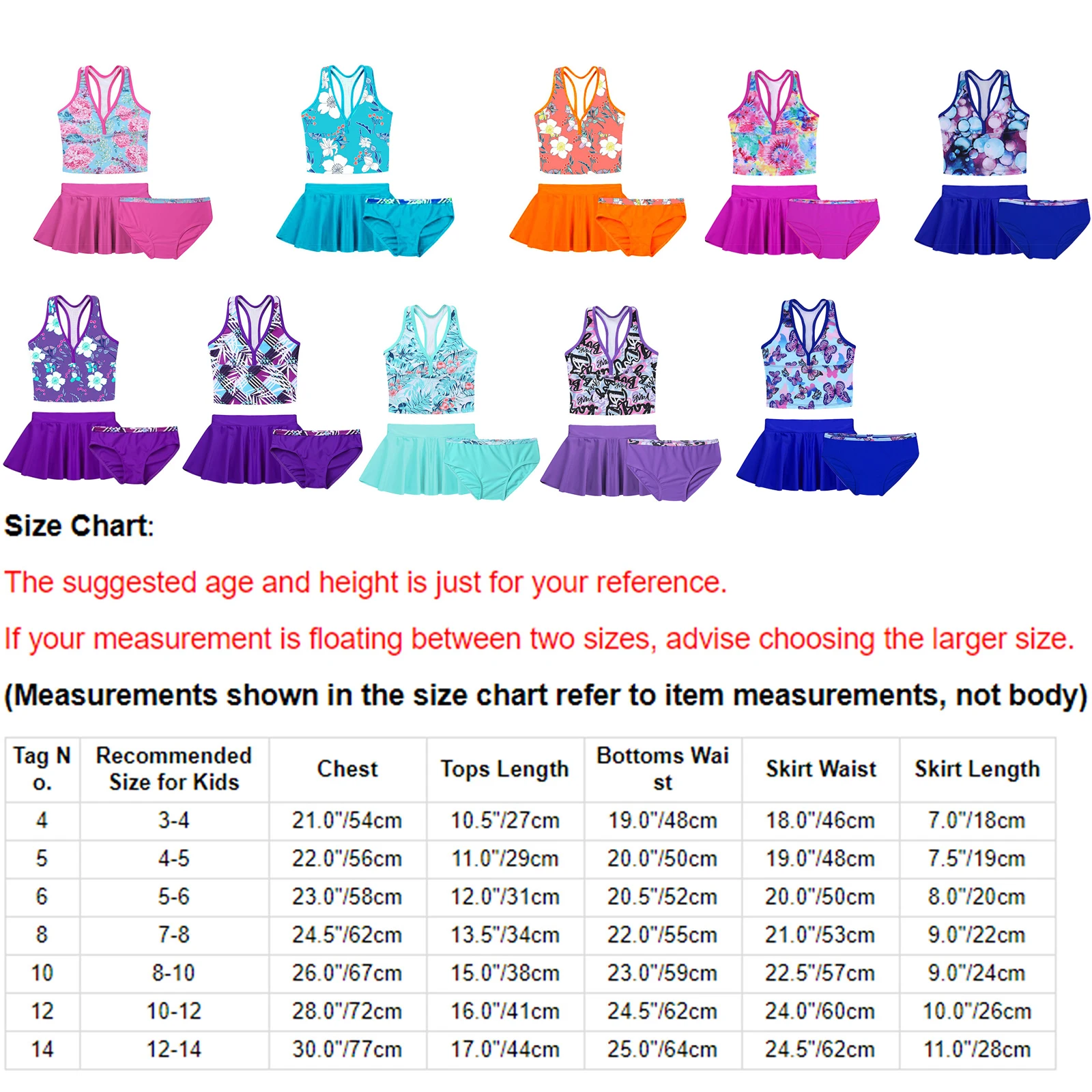 Girls Swimsuit 3 Pieces Tankini Bikini Sets Swimming Shirt Top Swimming Skirt Briefs Shorts Children Swimwear Beach Bathing Suit