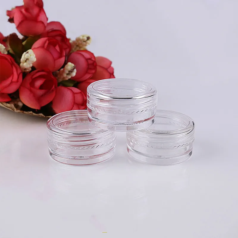 Cosmetic Container 10PCS Cosmetics Jar Box Makeup Cream Nail Art Cosmetic Bead Storage Pot Container Round Bottle Portable Plastic Transparent Case