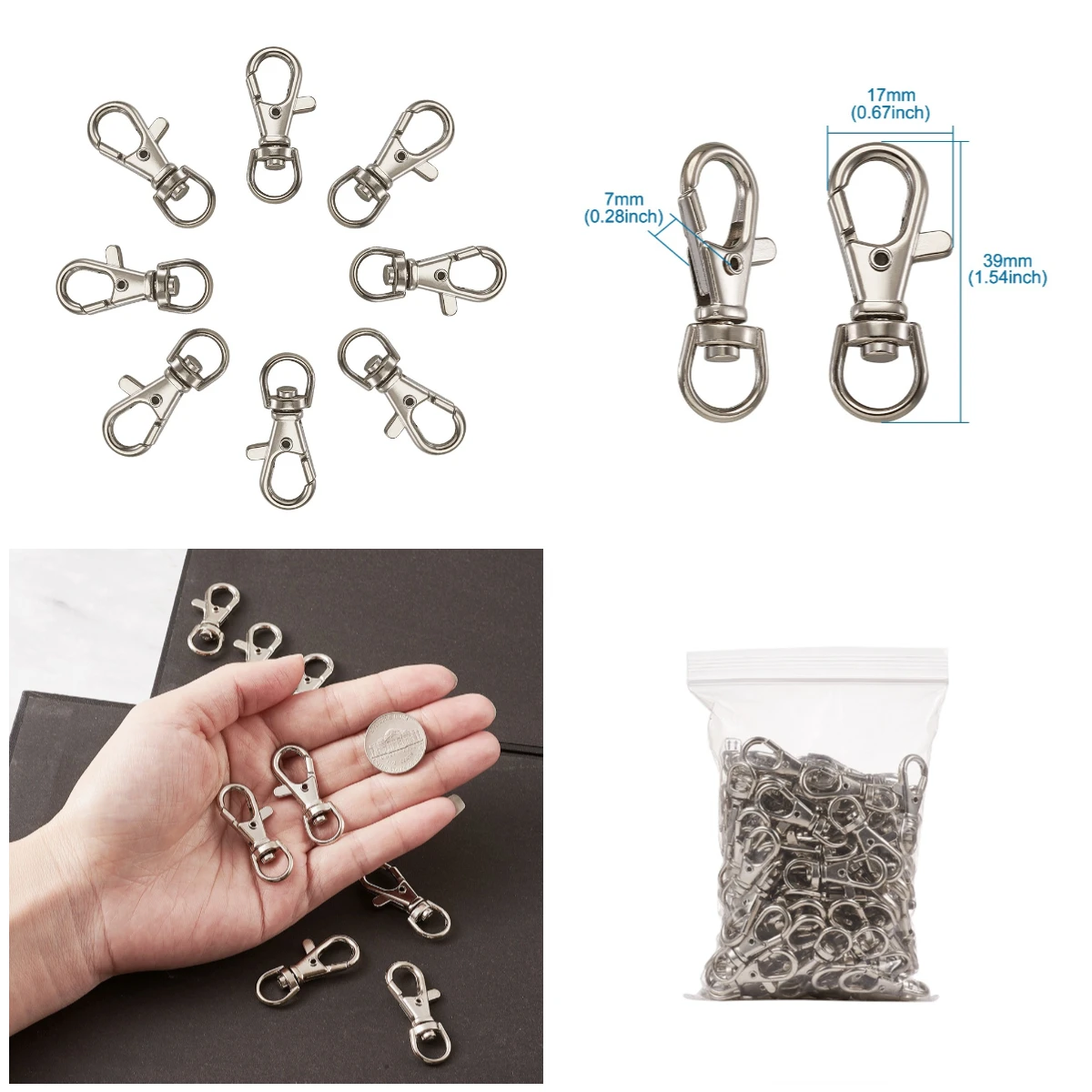 100pcs Keychain Hooks with Key Rings Keychain Clip Hooks With Rings For  Lanyard Jewelry Making DIY Crafts - AliExpress
