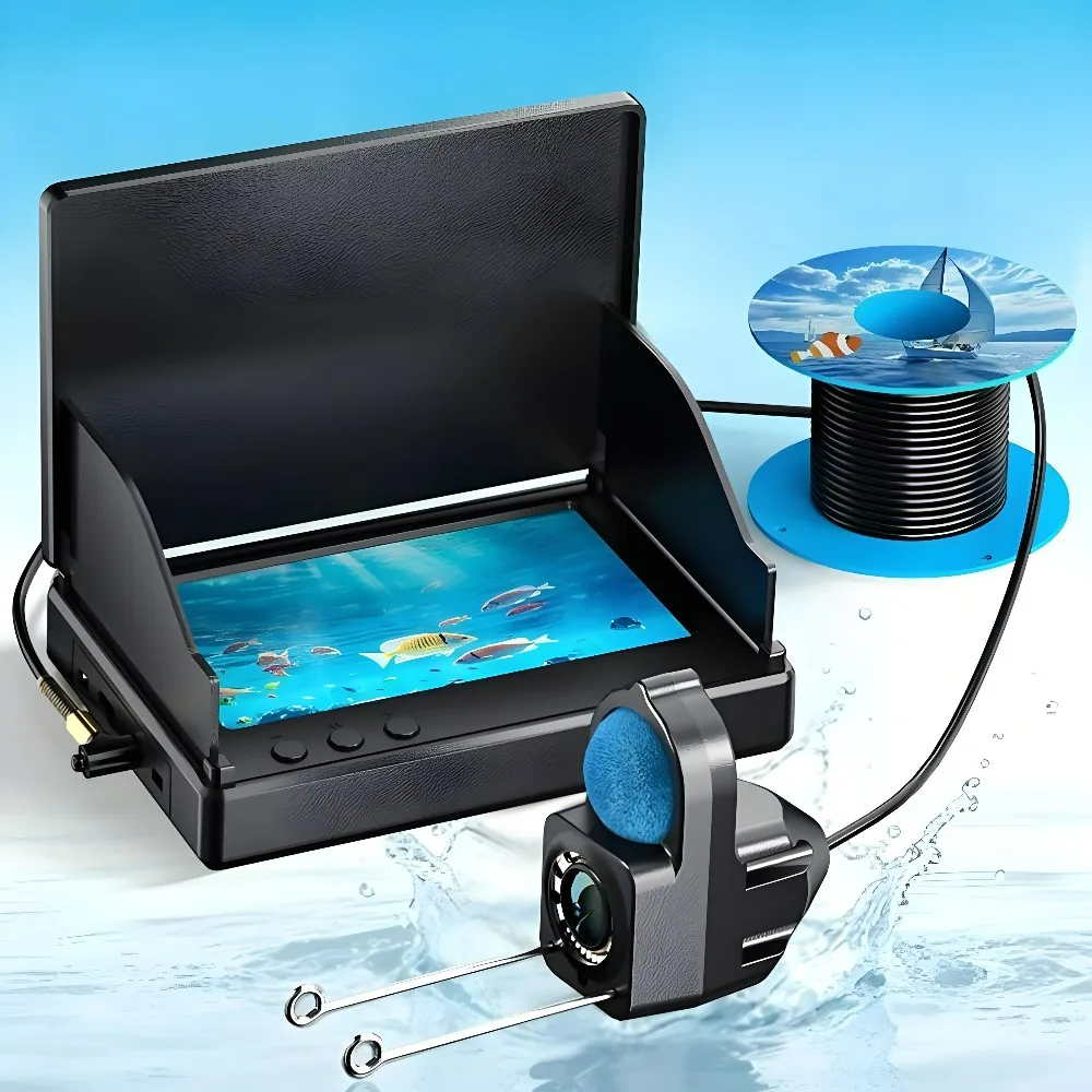 Caméra sous-marine HD 4,3 pouces vision nocturne étanche 15m 30m câble portable détecteur de poissons pêche glace extérieure