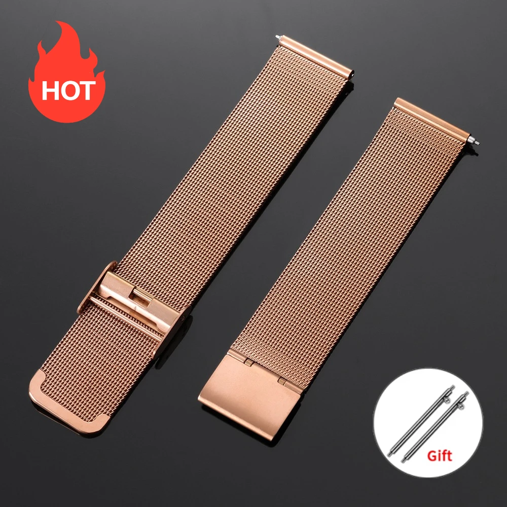 Sleek Stainless Steel Mesh Watch Strap - Modern Milanese Loop Bracelet