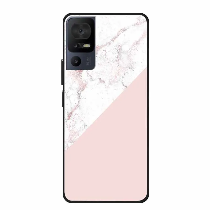 Luxury Silicone Protective Soft Phone Case with Marble Art Design in Vibrant Colors