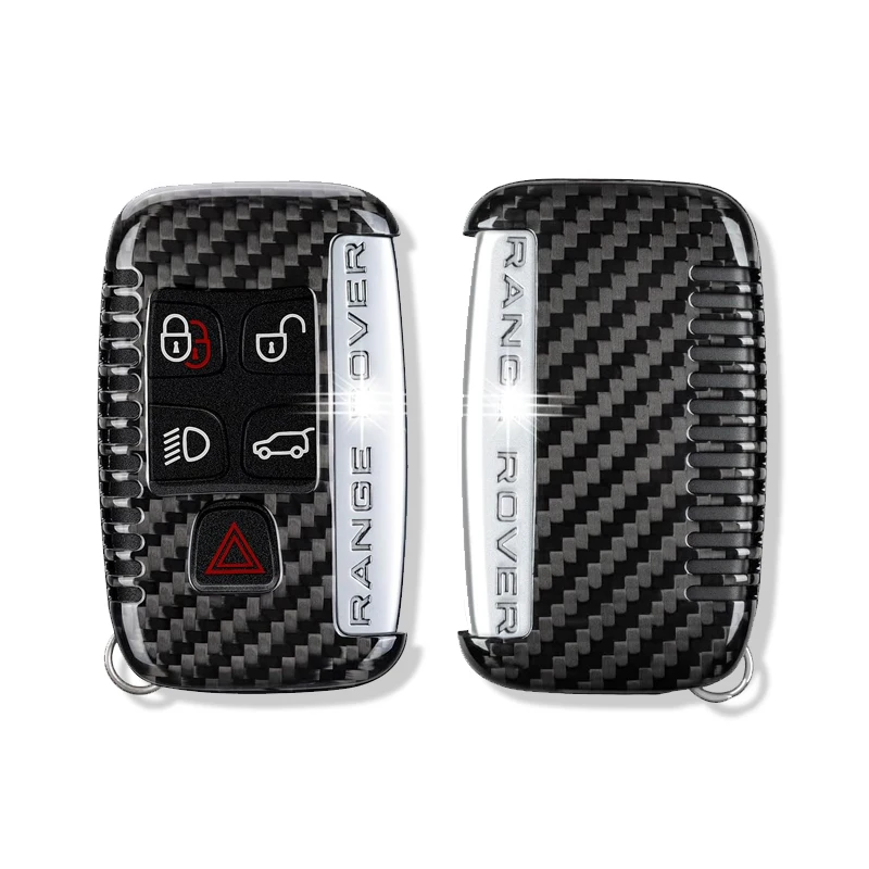 Carbon Fiber Cover Case Protector for Land Range Rover Sport Dsicovery LR4 HSE, Key Shell for Jaguar E-Pace F-Pace F-Type XE XJ