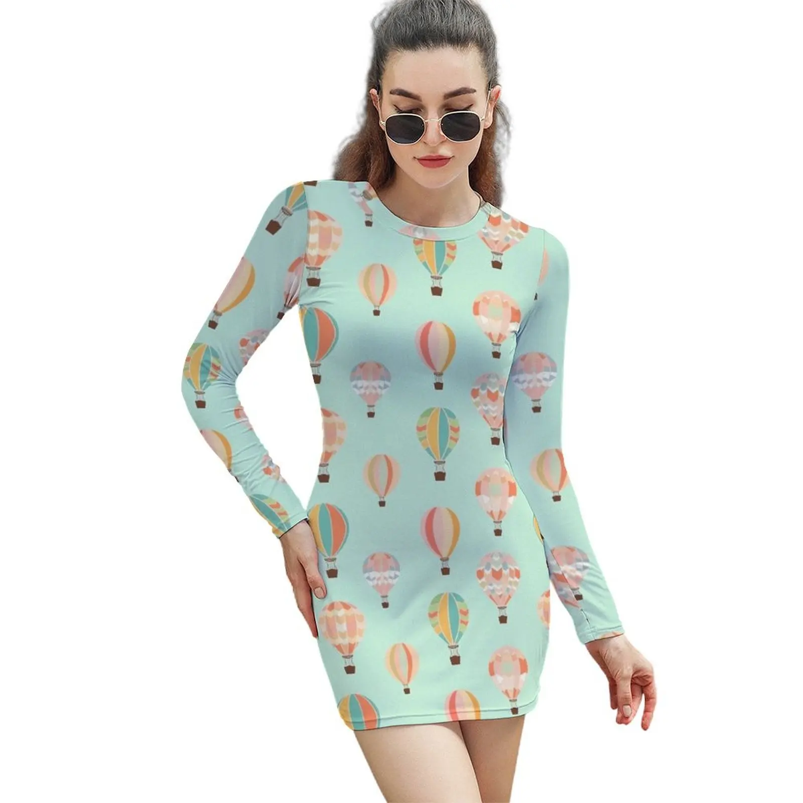 

hot air balloon 2 Long-Sleeved Sheath Dress women's evening dresses long dress women