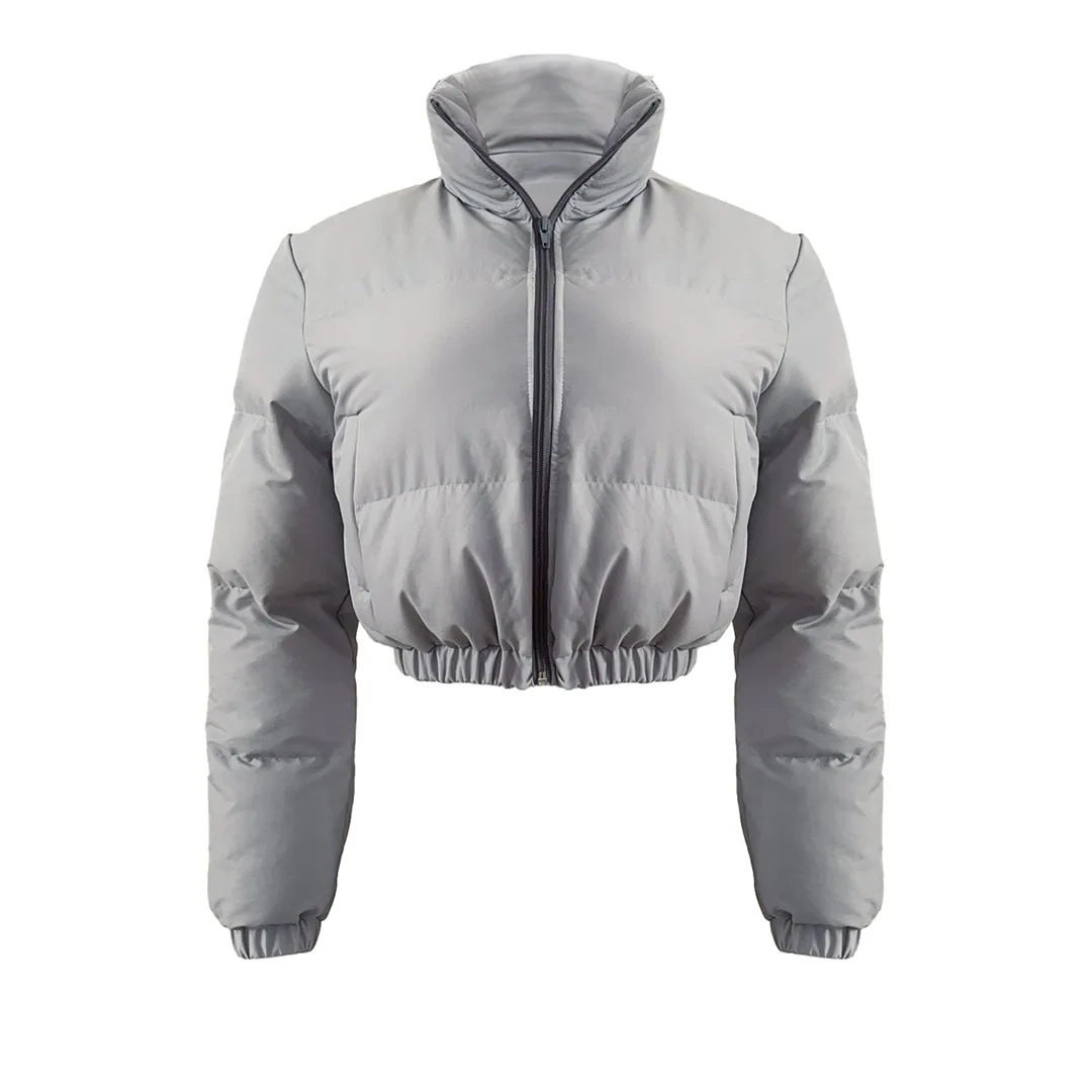 Winter Elegant long sleeve jackets Harajuku Crop Coat Women Y2K Parkas Outerwear Fashion Street Wear Autumn Short Cotton Jacket
