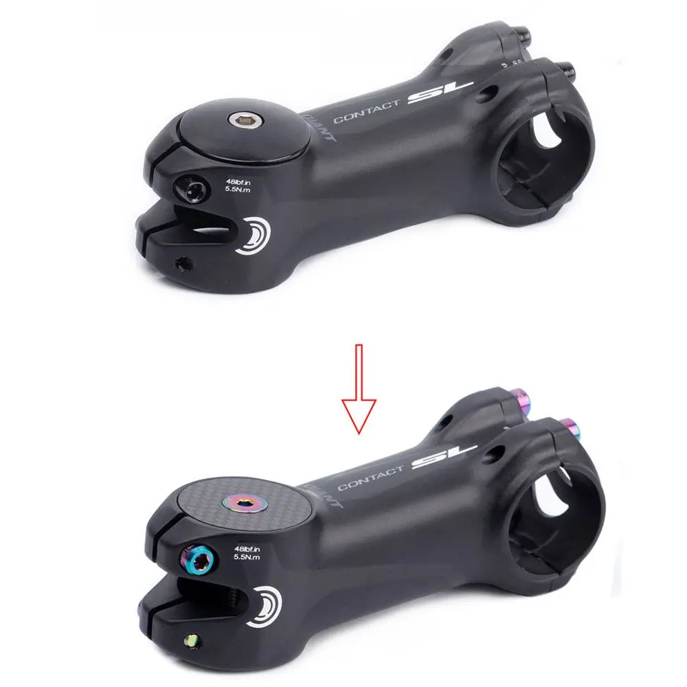 Headset Stem Top Cap Carbon Fiber Mountain Road Bike For 28.6/31.8 Front Fork Fixing Screw Bike Parts Titanium Bolt