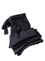 High Waist Ice Silk Acetate Wide Leg Pants for Women Summer Loose Silk Satin long maxi Trousers Spring lace up plus size pants 1