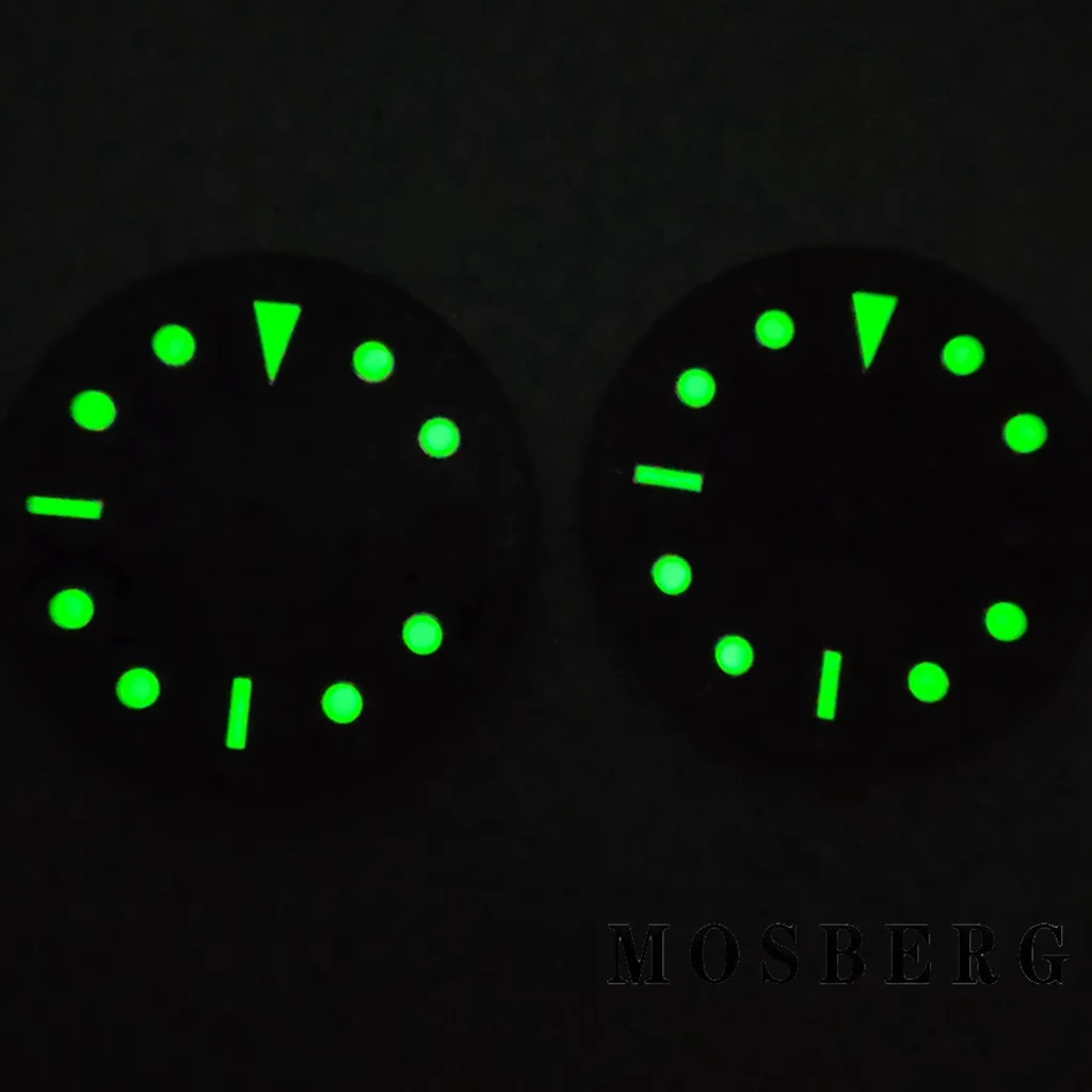 Sterile Green Luminous Watch Dial with Date Window, 30.5mm