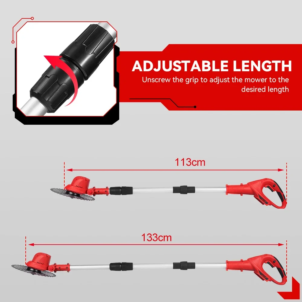 10Inch 4000W Brushless Electric Lawn Mower 36000RPM Cordless Grass Trimmer Length Adjustable Garden Tools For Makita 18V Battery 4