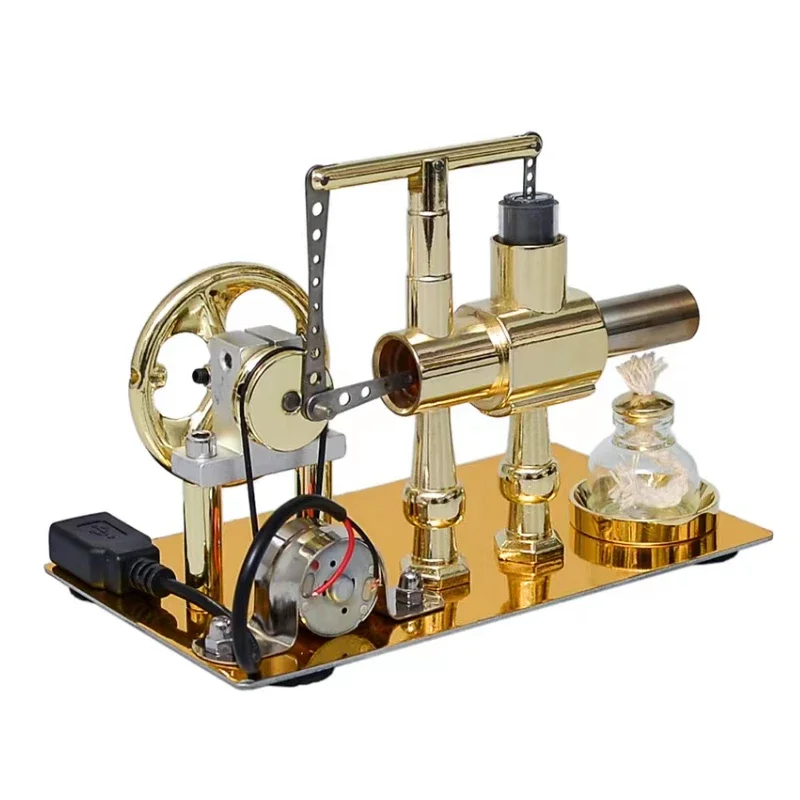 Hot Air Single Cylinder Stirling Engine Generator Physics Popular Science Production Invention Collection Toy For birthday gift stirling engine toy