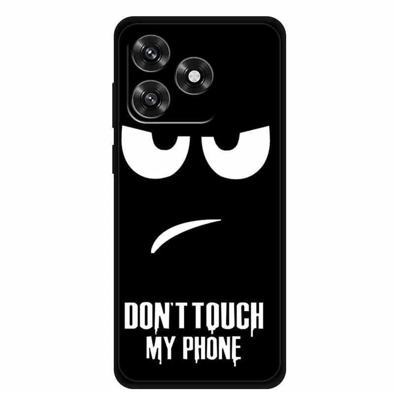 Black TPU Cartoon Soft Silicone Shockproof Case - Protective Back Cover